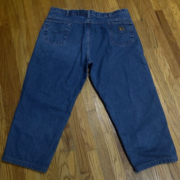 Men's Carhartt Relaxed Fit Denim Jeans Flannel Lined 46x30 Extra Warm Workwear - Picture 8 of 16